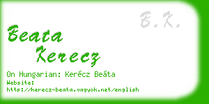 beata kerecz business card