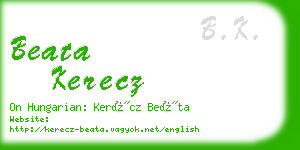 beata kerecz business card